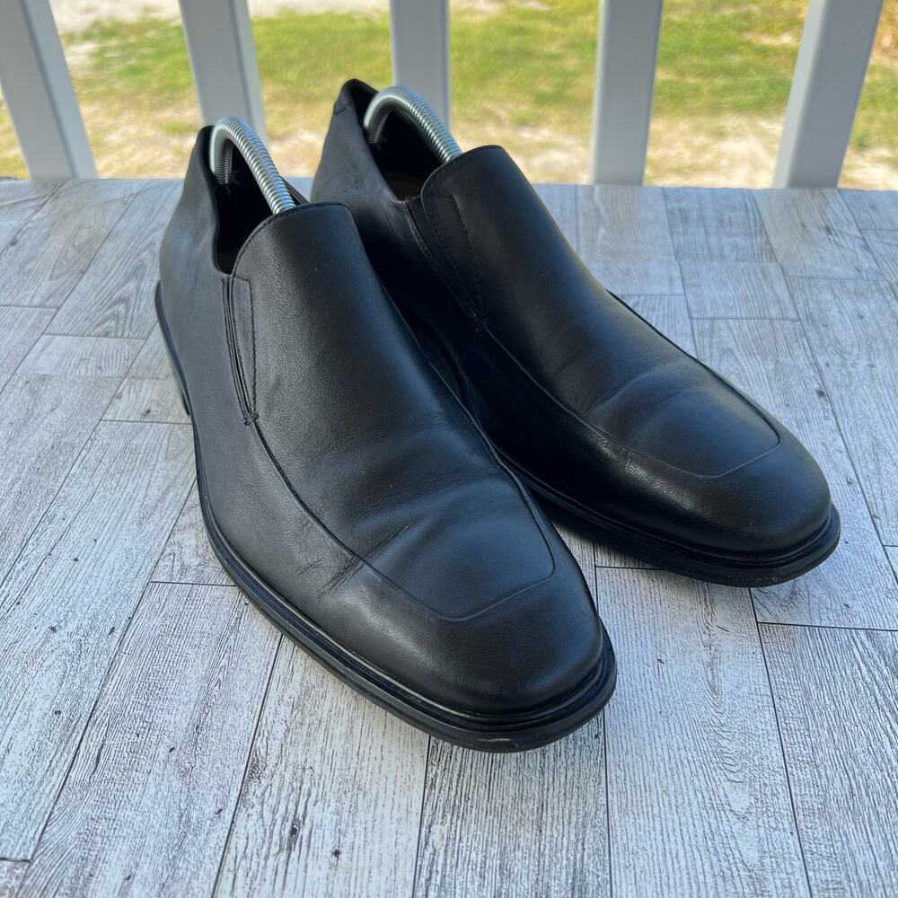 Cole Haan Black Leather Square Toe Loafer Slip On Men’s Size 11.5M C09422 FL11